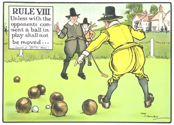 Rule VIII: Unless with the opponents consent a ball in play shall not be moved..., from 